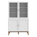 Wensley Display Cabinet with 2 Doors and 2 Glass Doors in Light Grey and Oak - image 2