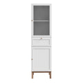 Wensley Display Cabinet with 1 Door 1 Drawer and 1 Glass Door in Light Grey and Oak - image 2