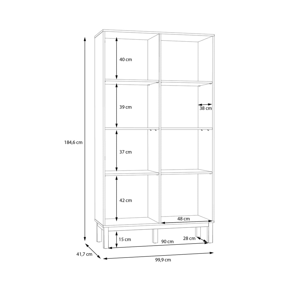 Wensley Display Cabinet with 1 Door and 1 Glass Door in Light Grey and Oak inc LED Lighting - image 10