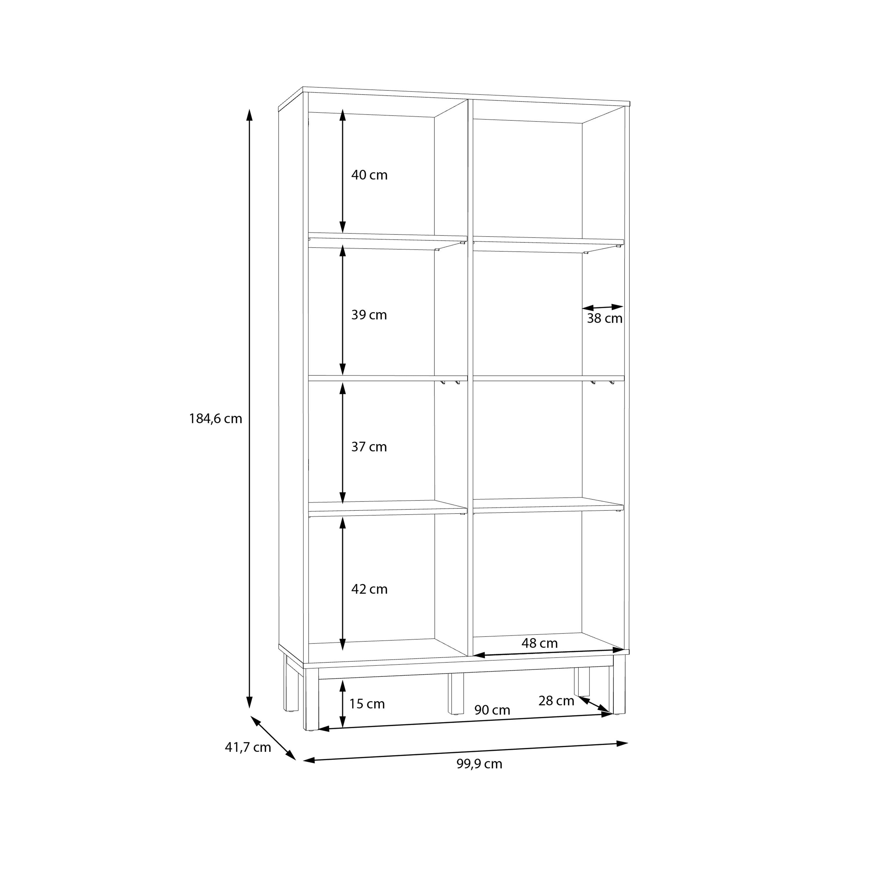 Wensley Display Cabinet with 1 Door and 1 Glass Door in Light Grey and Oak inc LED Lighting - image 10