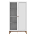 Wensley Display Cabinet with 1 Door and 1 Glass Door in Light Grey and Oak - image 2