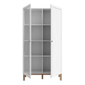 Wensley Display Cabinet with 1 Door and 1 Glass Door in Light Grey and Oak - image 4