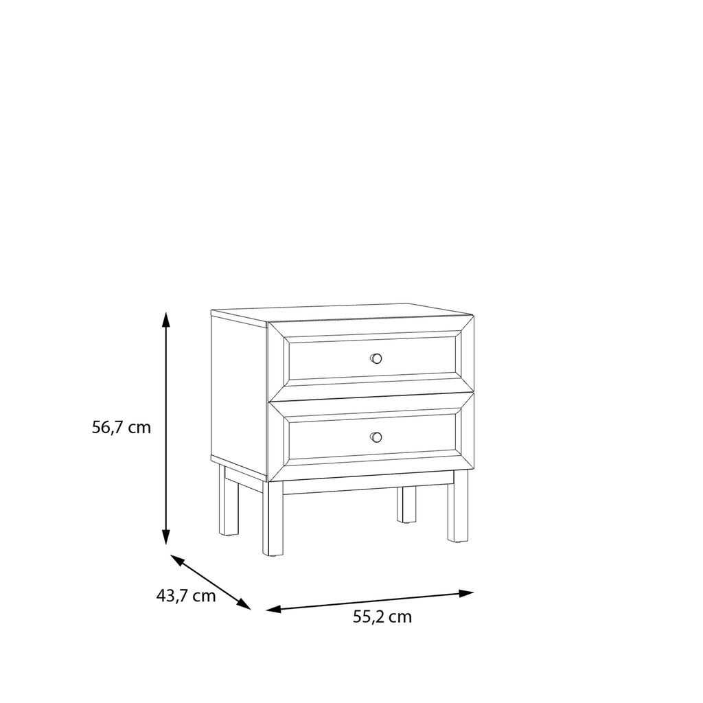 Wensley 2 Drawer Bedside Chest in Light Grey and Oak - image 10