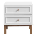 Wensley 2 Drawer Bedside Chest in Light Grey and Oak - image 2