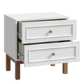 Wensley 2 Drawer Bedside Chest in Light Grey and Oak - image 3