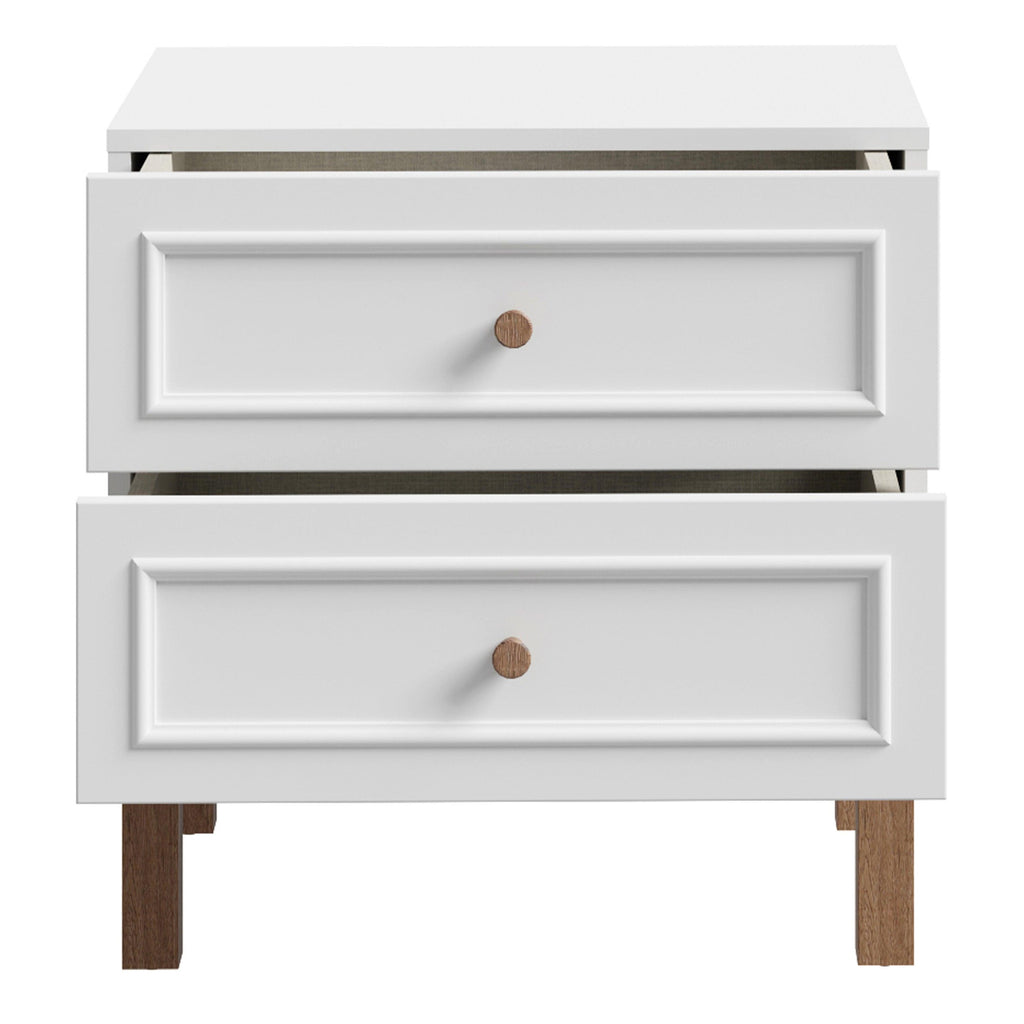Wensley 2 Drawer Bedside Chest in Light Grey and Oak - image 4