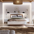 Wensley 2 Drawer Bedside Chest in Light Grey and Oak - image 5