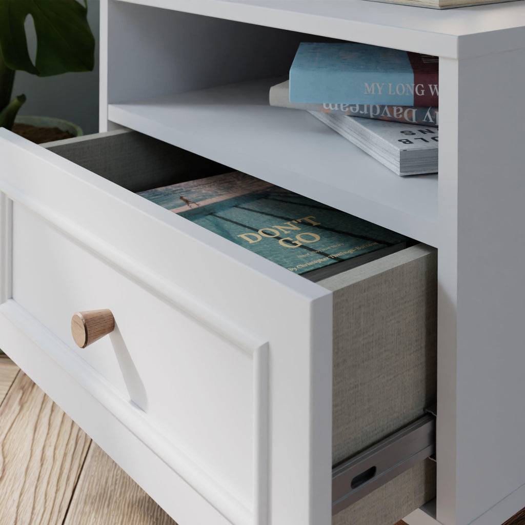 Wensley 2 Drawer Bedside Chest in Light Grey and Oak - image 8