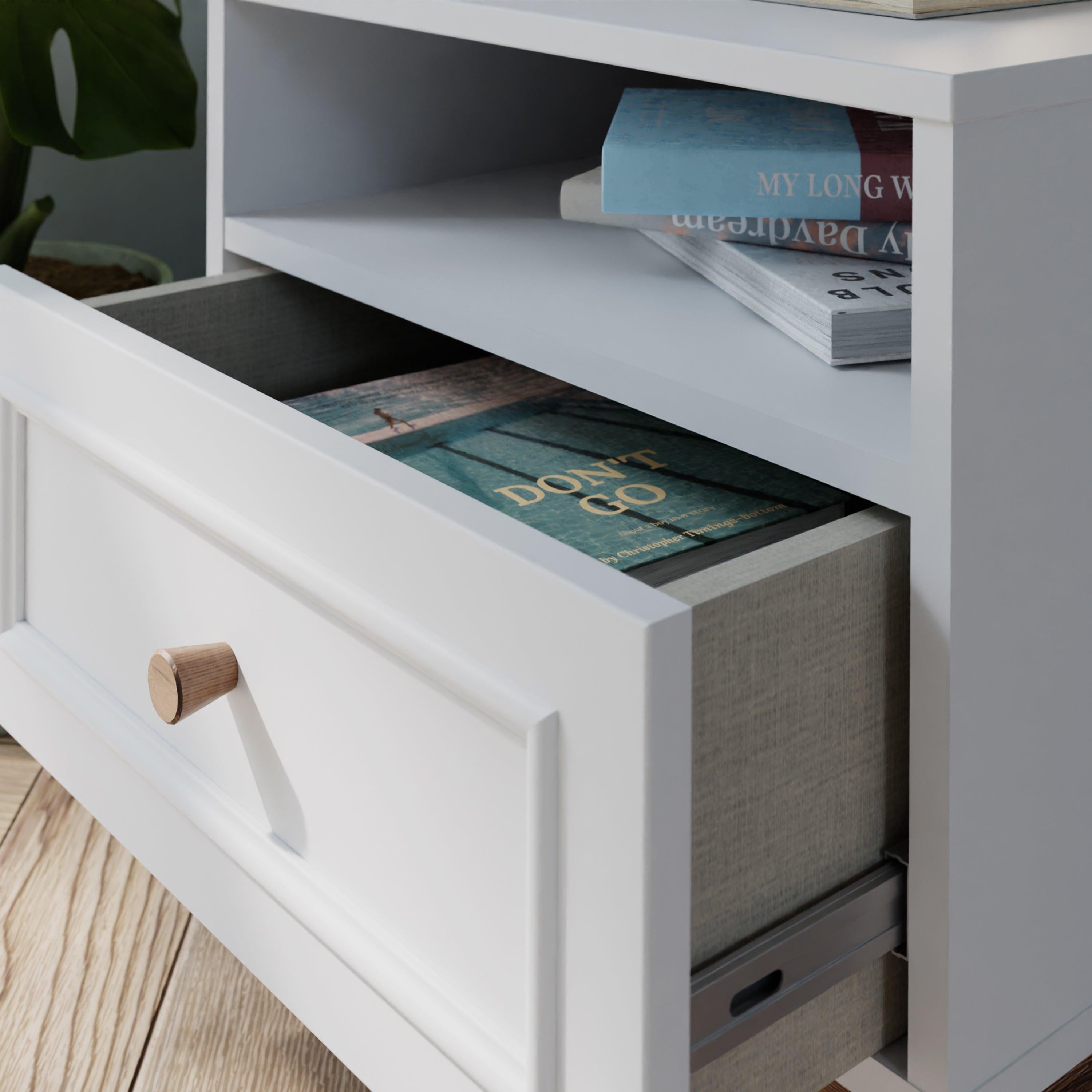 Wensley 2 Drawer Bedside Chest in Light Grey and Oak - image 8