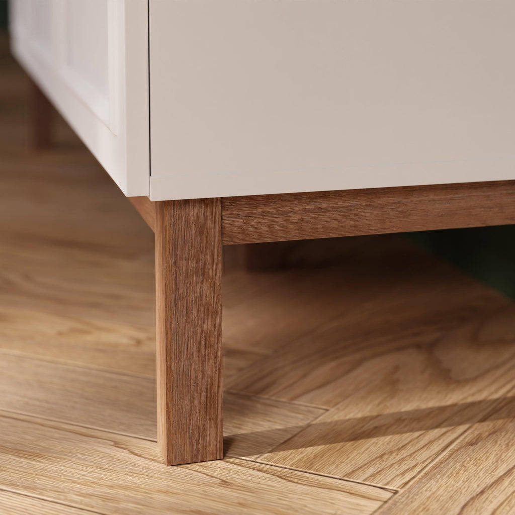Wensley 2 Drawer Bedside Chest in Light Grey and Oak - image 9