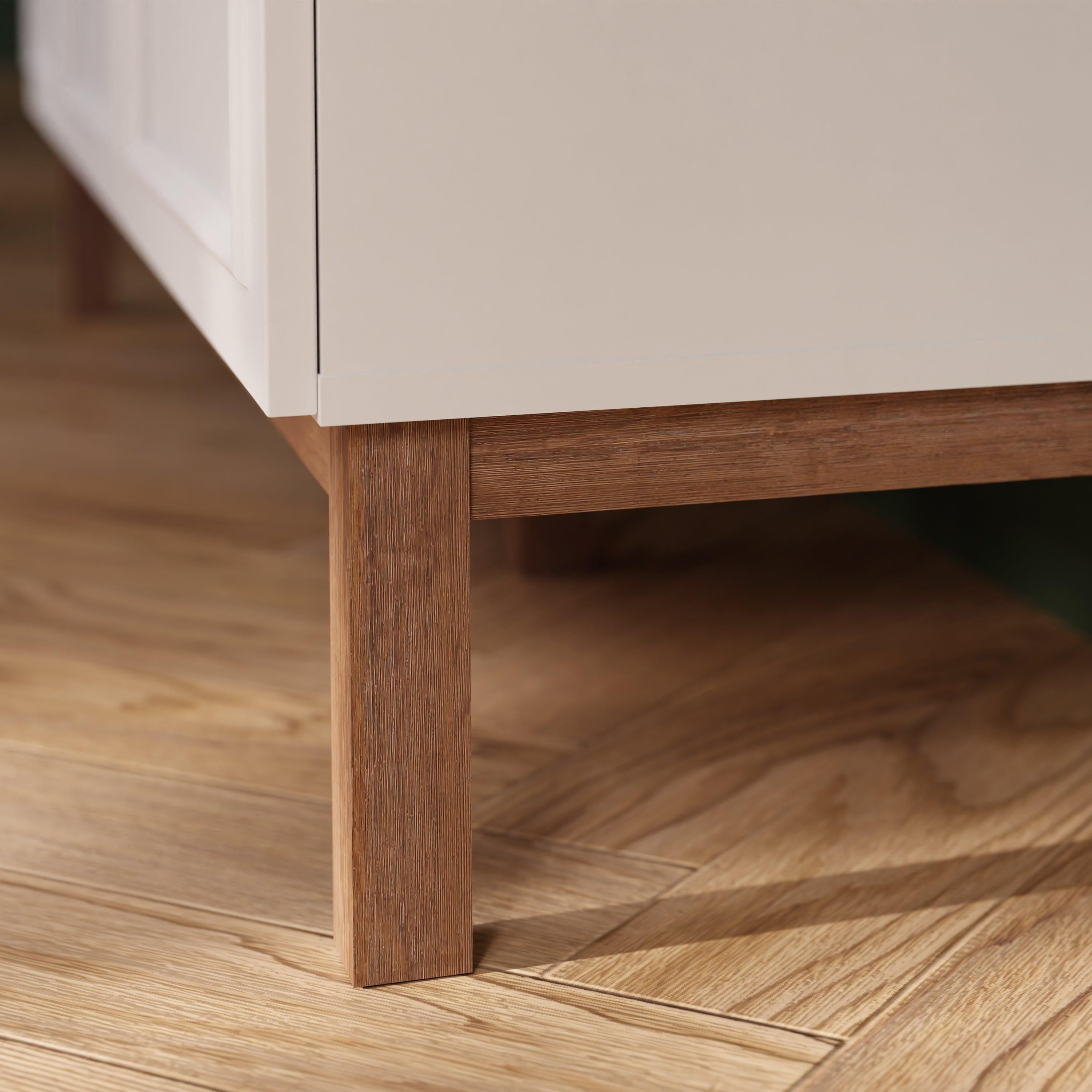Wensley 2 Drawer Bedside Chest in Light Grey and Oak - image 9