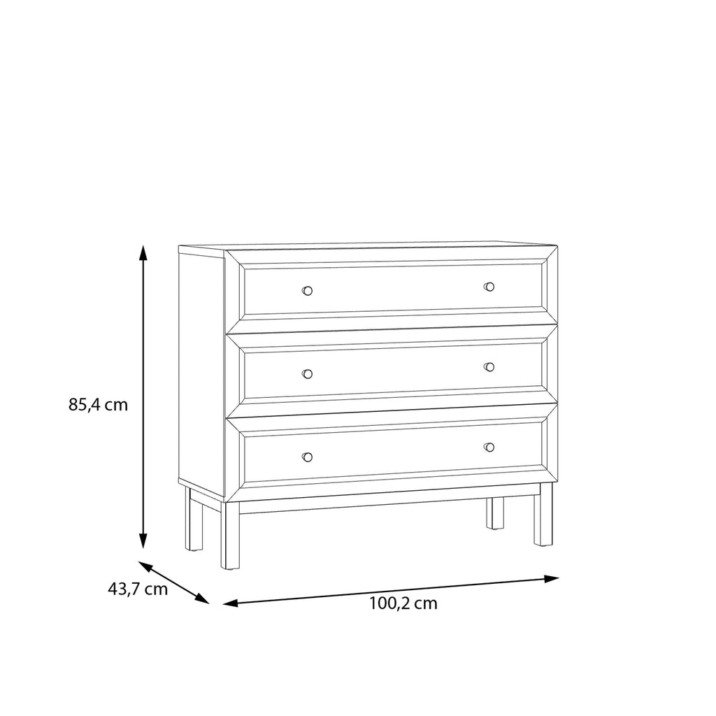 Wensley 3 Drawer Chest in Light Grey and Oak - image 9