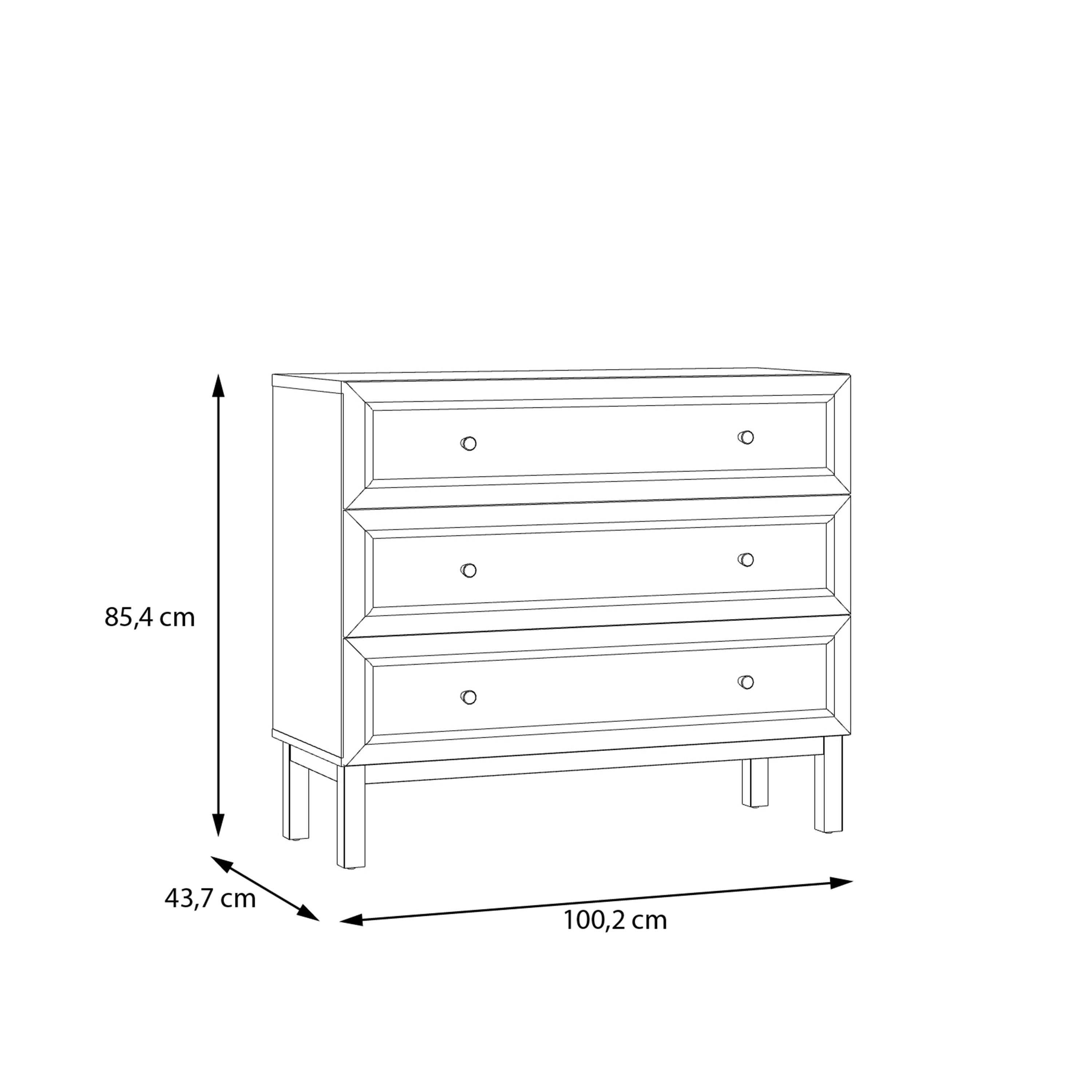 Wensley 3 Drawer Chest in Light Grey and Oak - image 9