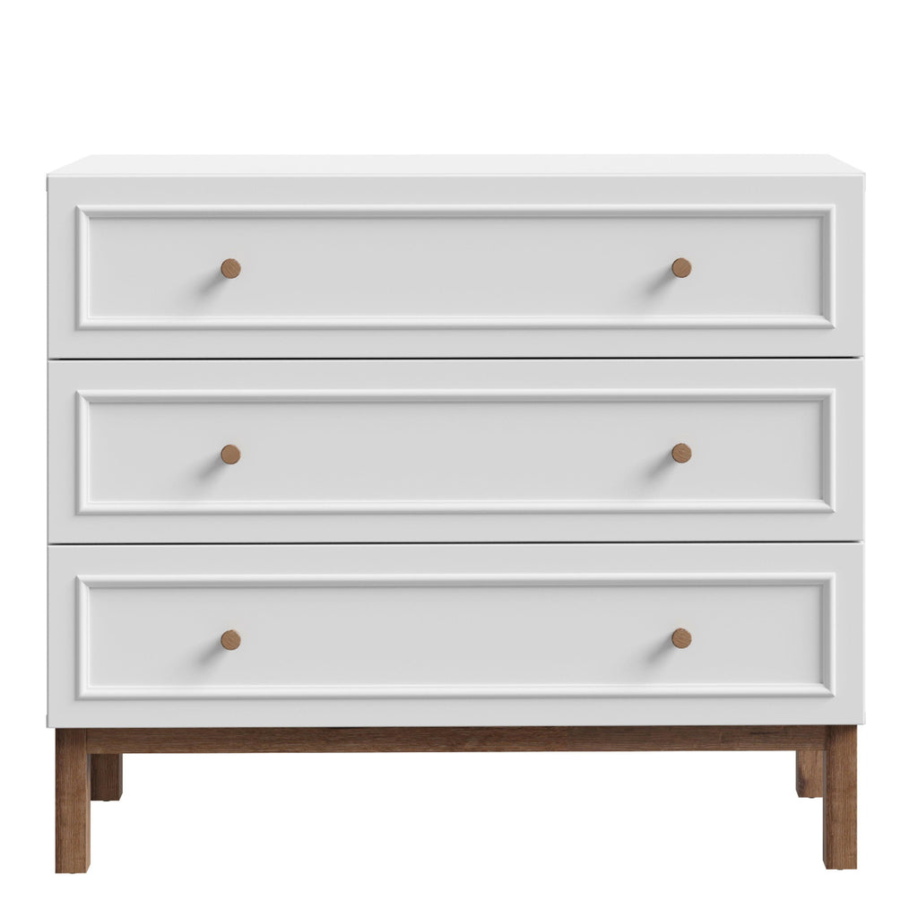 Wensley 3 Drawer Chest in Light Grey and Oak - image 2