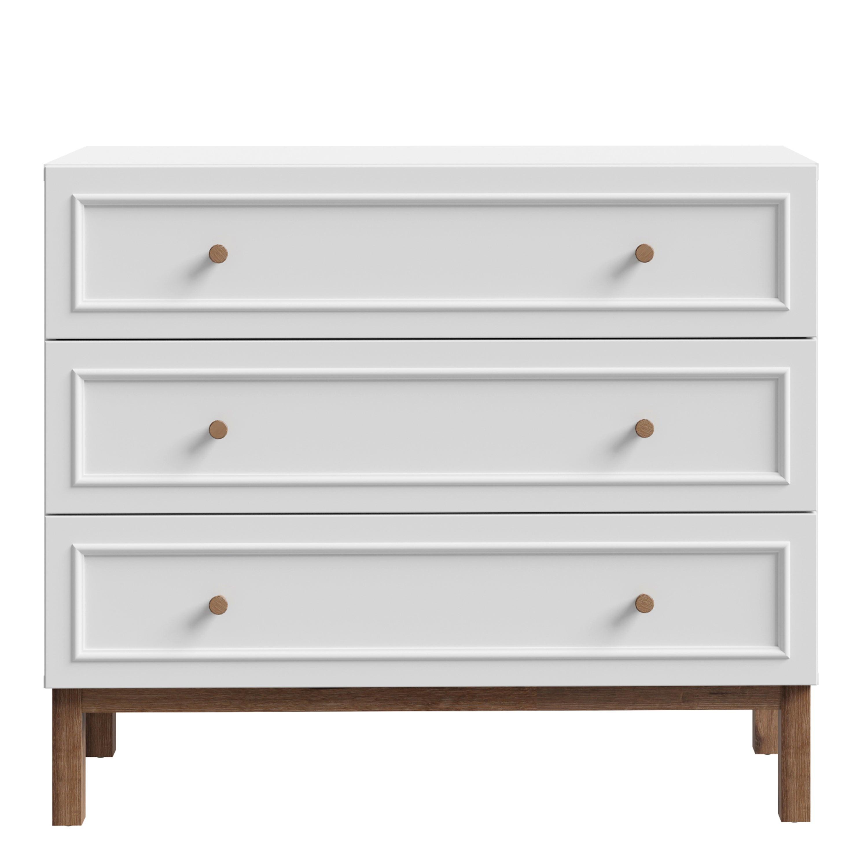 Wensley 3 Drawer Chest in Light Grey and Oak - image 2
