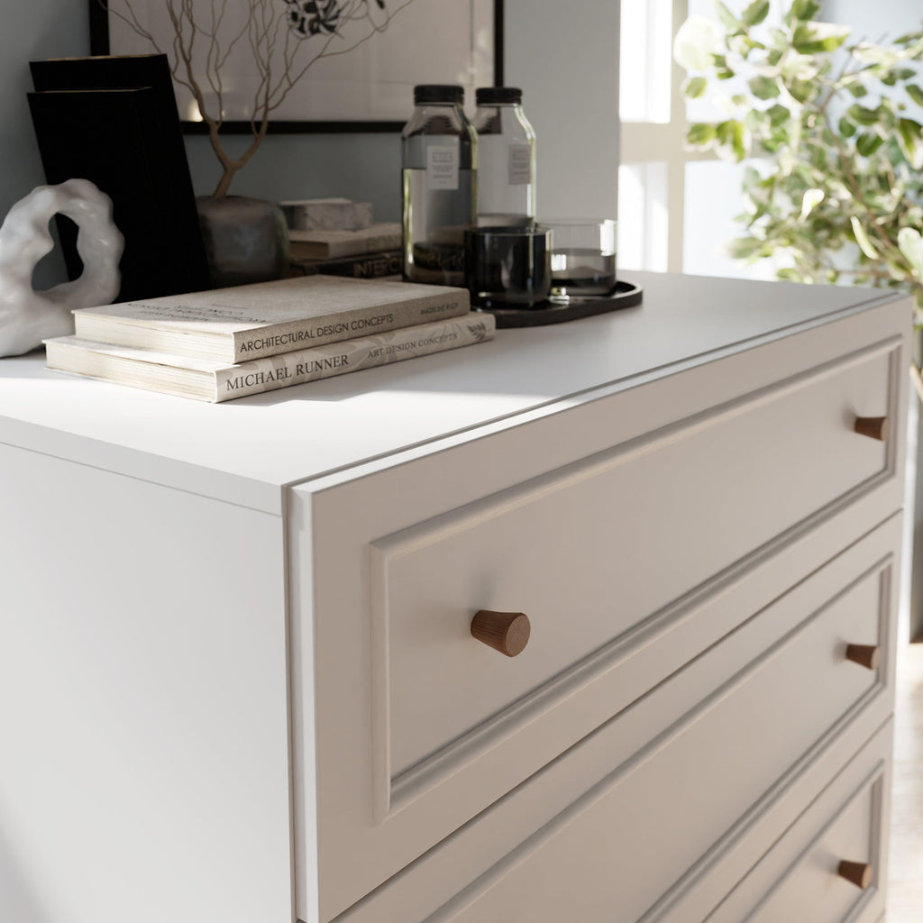 Wensley 3 Drawer Chest in Light Grey and Oak - image 8