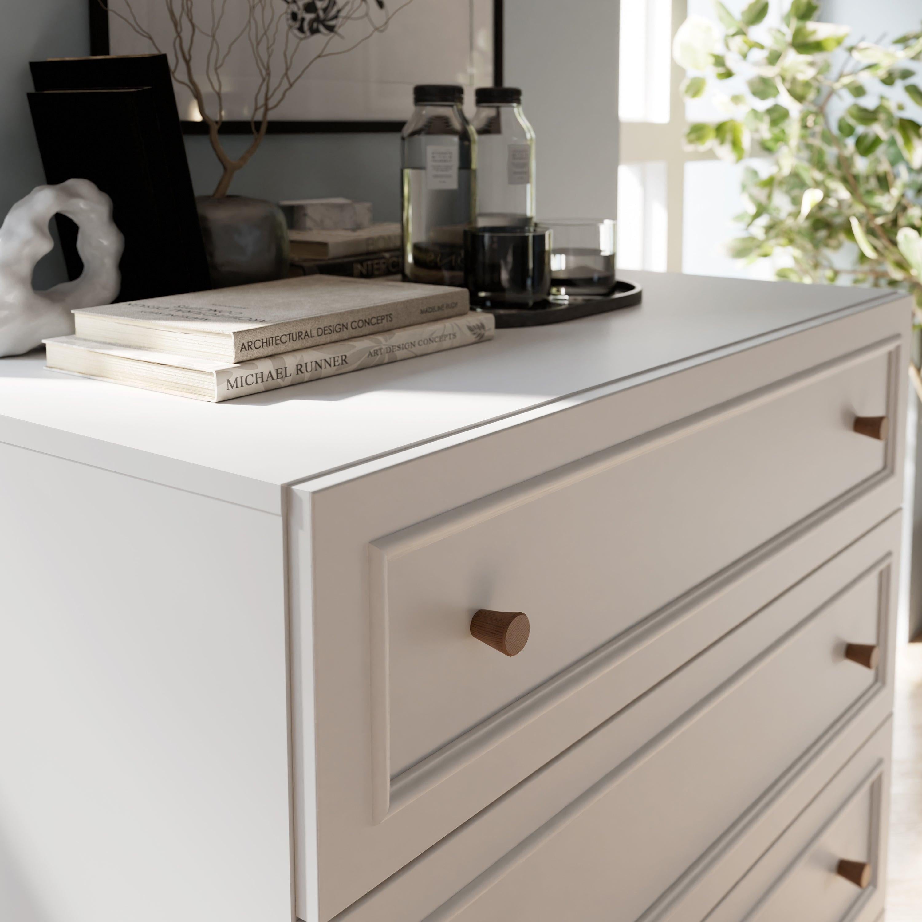 Wensley 3 Drawer Chest in Light Grey and Oak - image 8