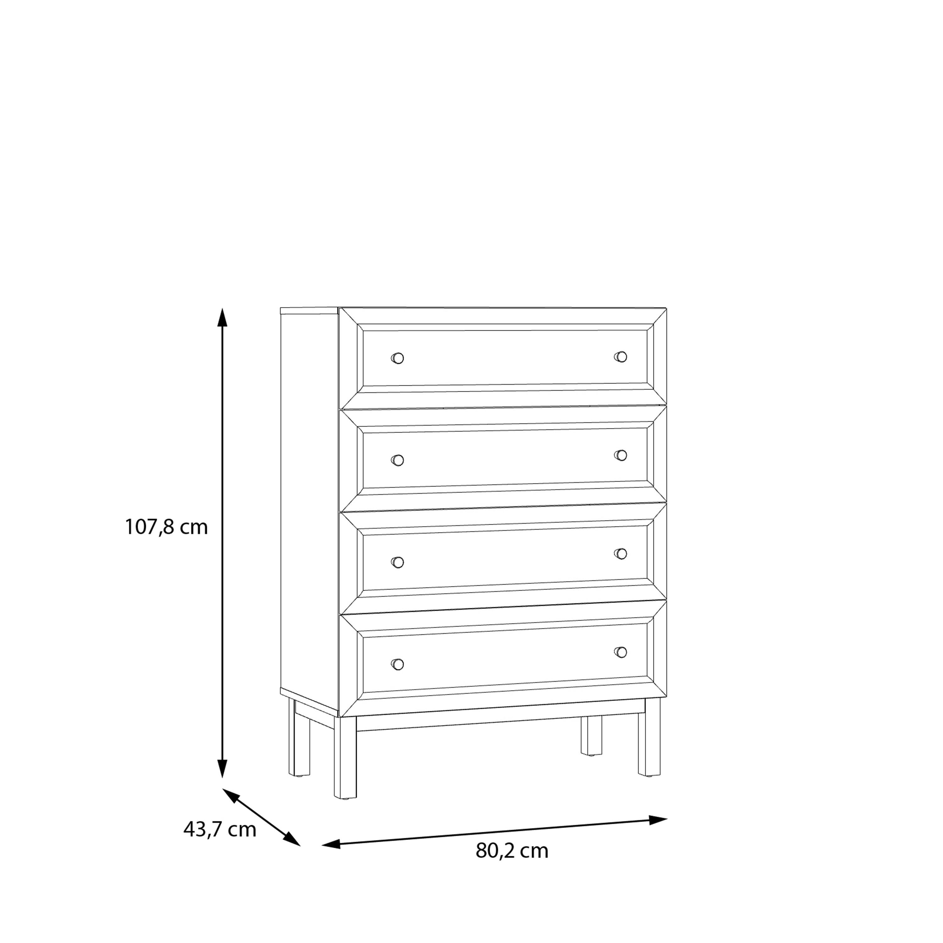 Wensley 4 Drawer Chest in Light Grey and Oak - image 10