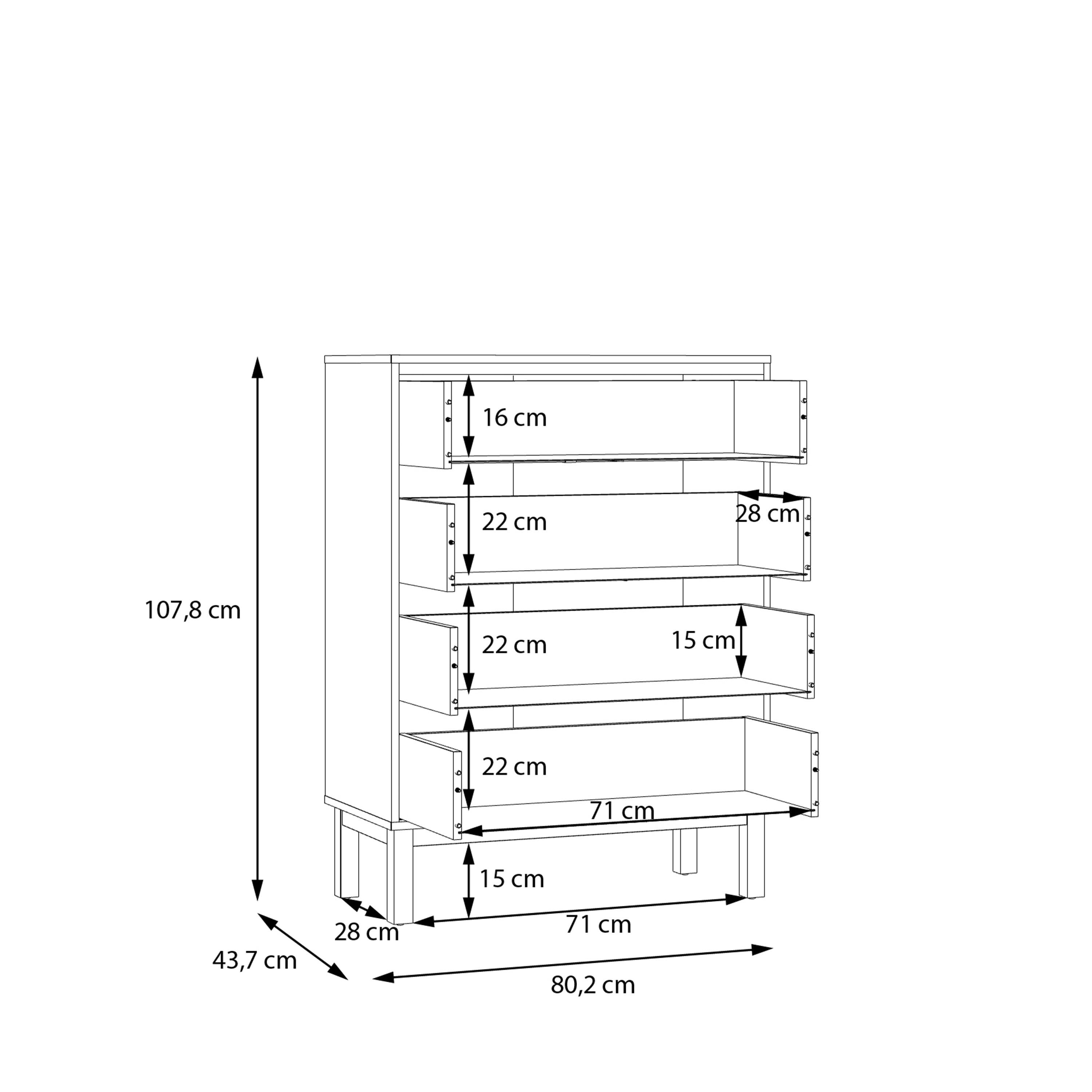 Wensley 4 Drawer Chest in Light Grey and Oak - image 11