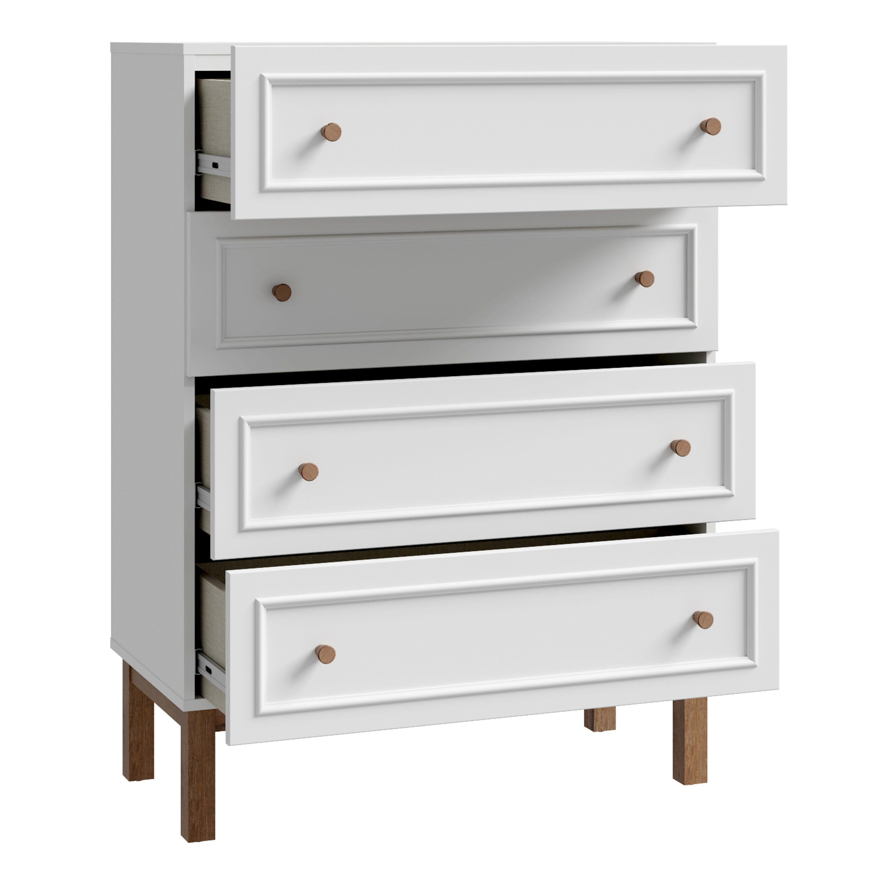 Wensley 4 Drawer Chest in Light Grey and Oak - image 3