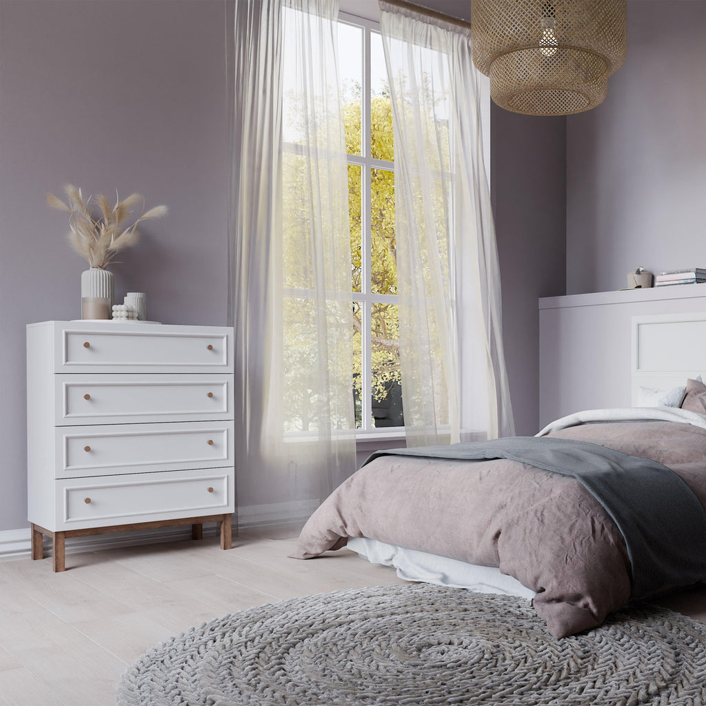 Wensley 4 Drawer Chest in Light Grey and Oak - image 6