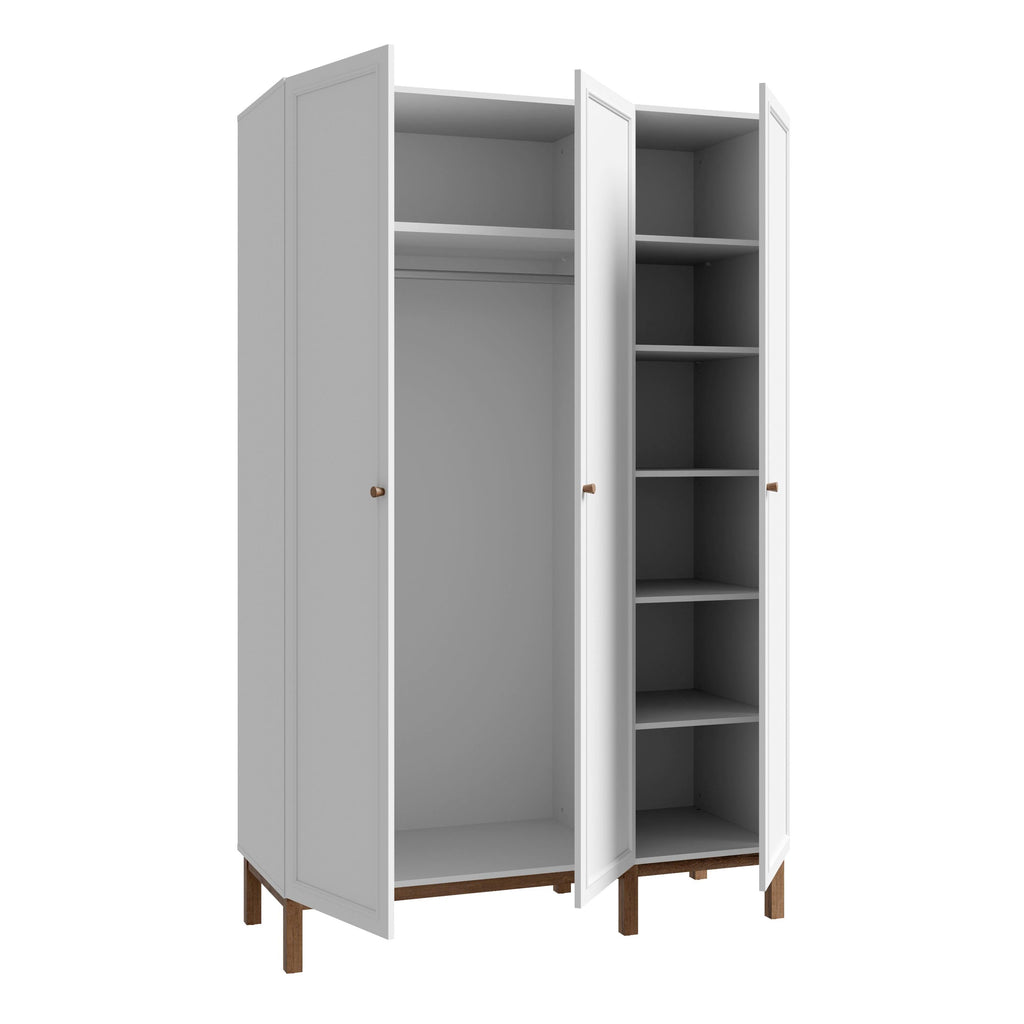 Wensley 3 Door Wardrobe in Light Grey and Oak - image 3
