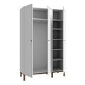 Wensley 3 Door Wardrobe in Light Grey and Oak - image 3