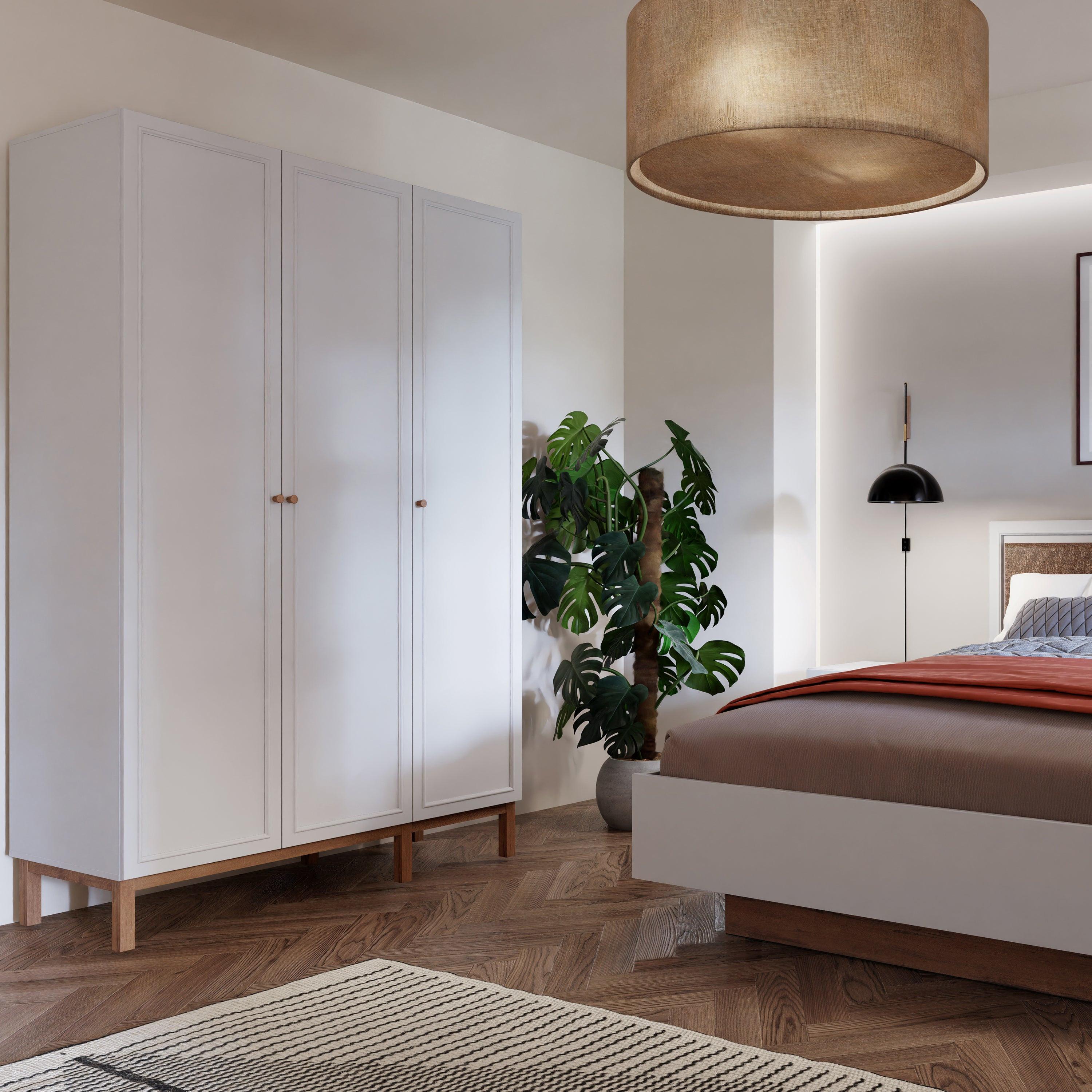 Wensley 3 Door Wardrobe in Light Grey and Oak - image 5