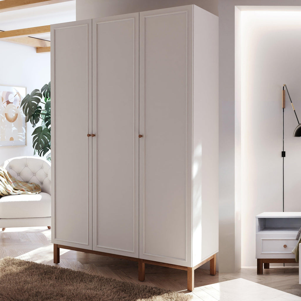 Wensley 3 Door Wardrobe in Light Grey and Oak - image 7