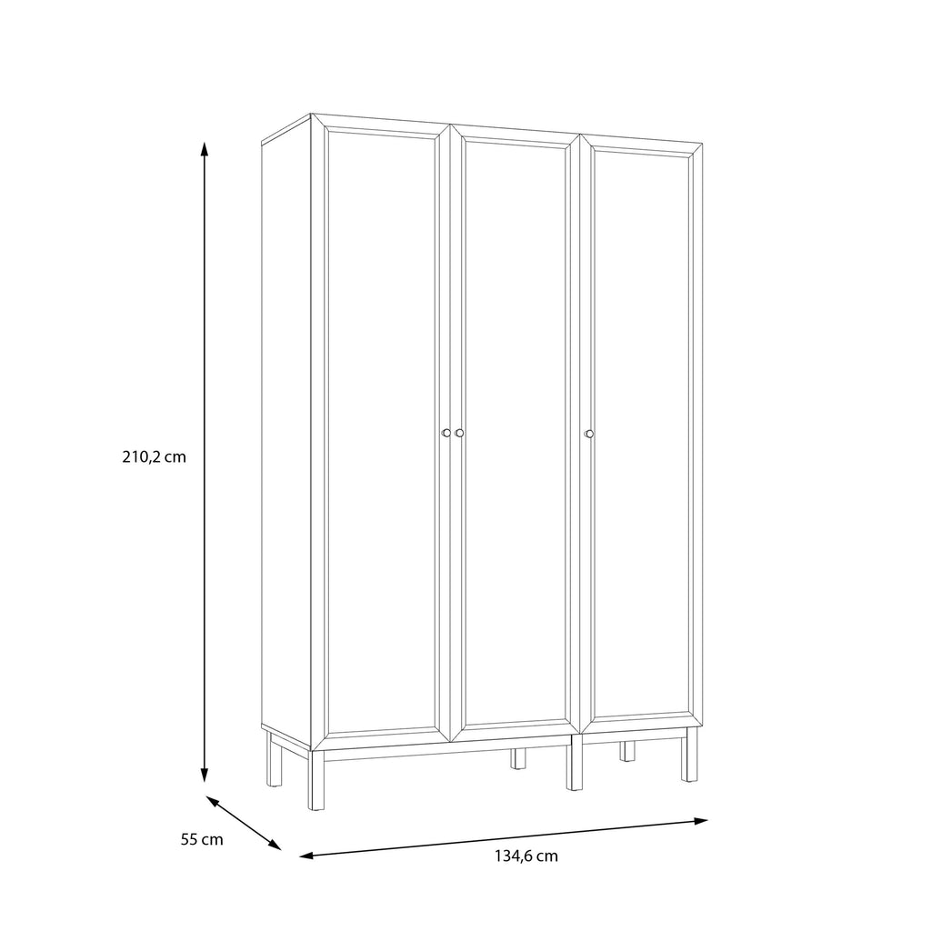 Wensley 3 Door Wardrobe in Light Grey and Oak - image 8