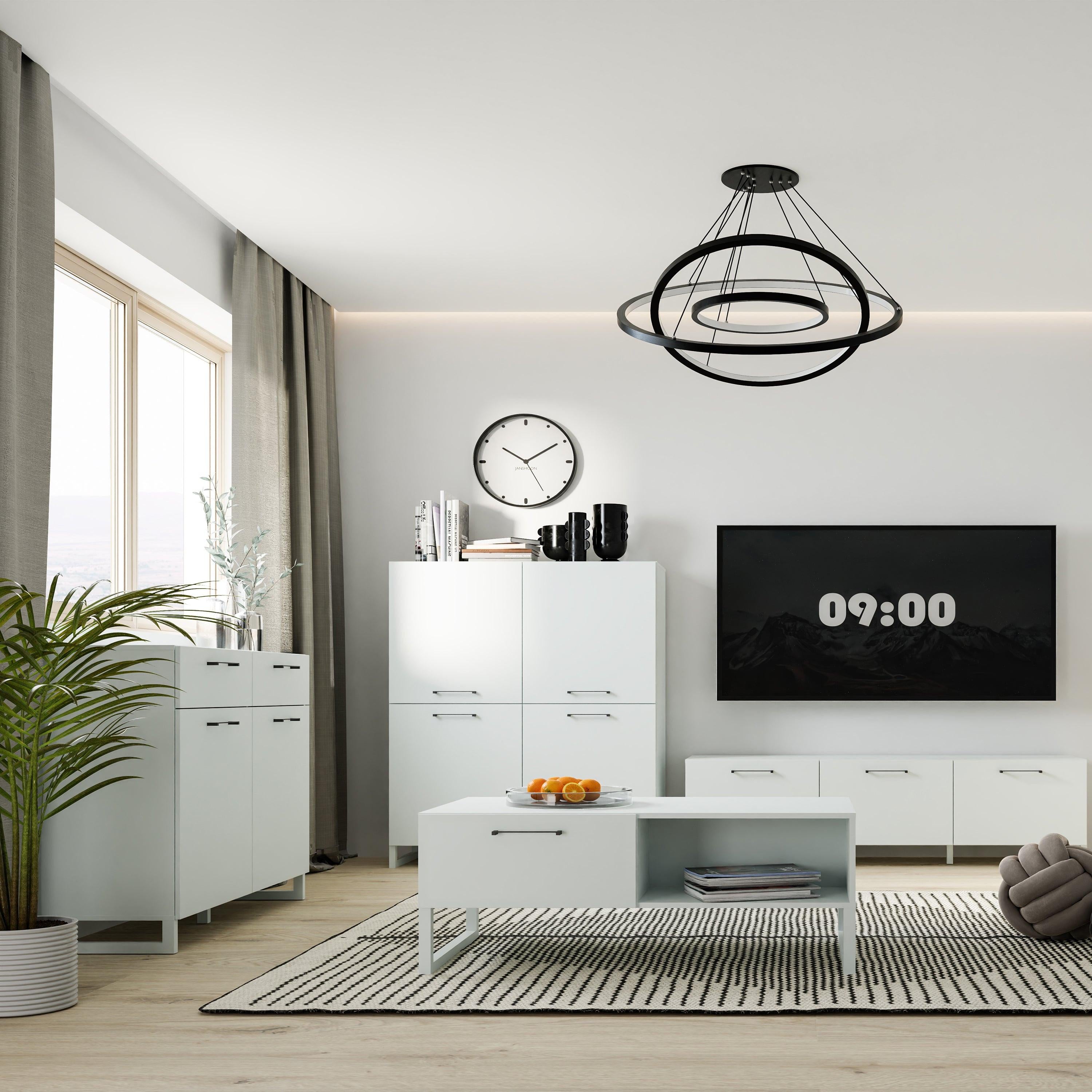 Sali 4 Door Highboard in Light Grey - image 5