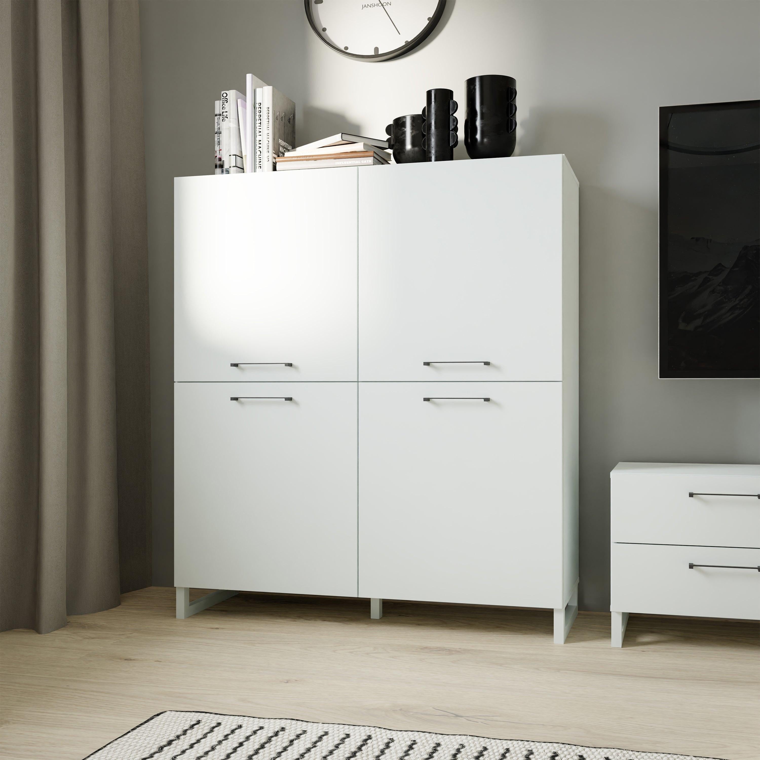 Sali 4 Door Highboard in Light Grey - image 6
