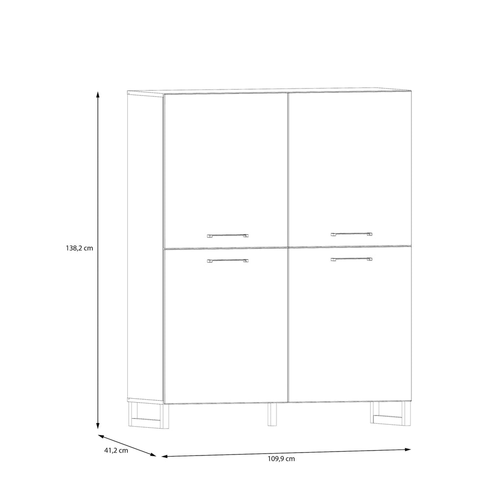 Sali 4 Door Highboard in Light Grey - image 8