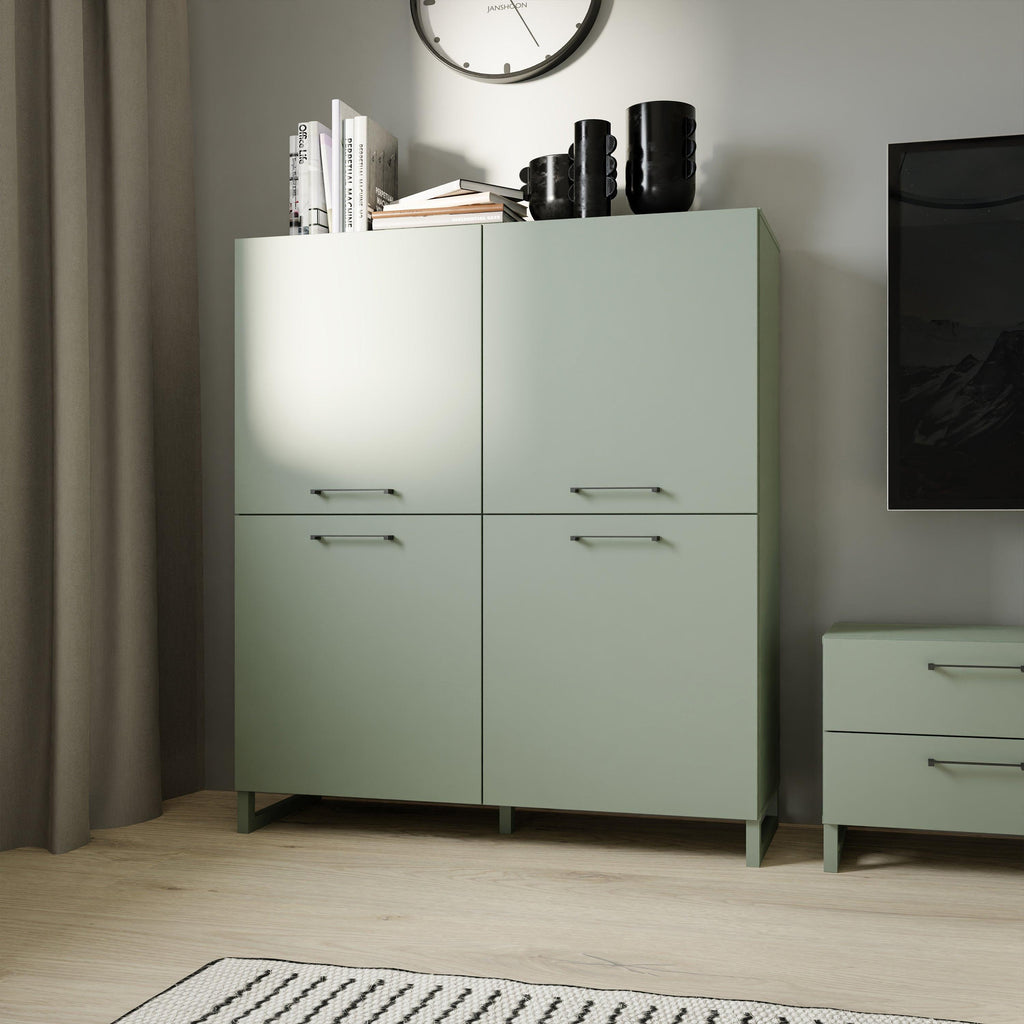Sali 4 Door Highboard in Sage Green - image 6