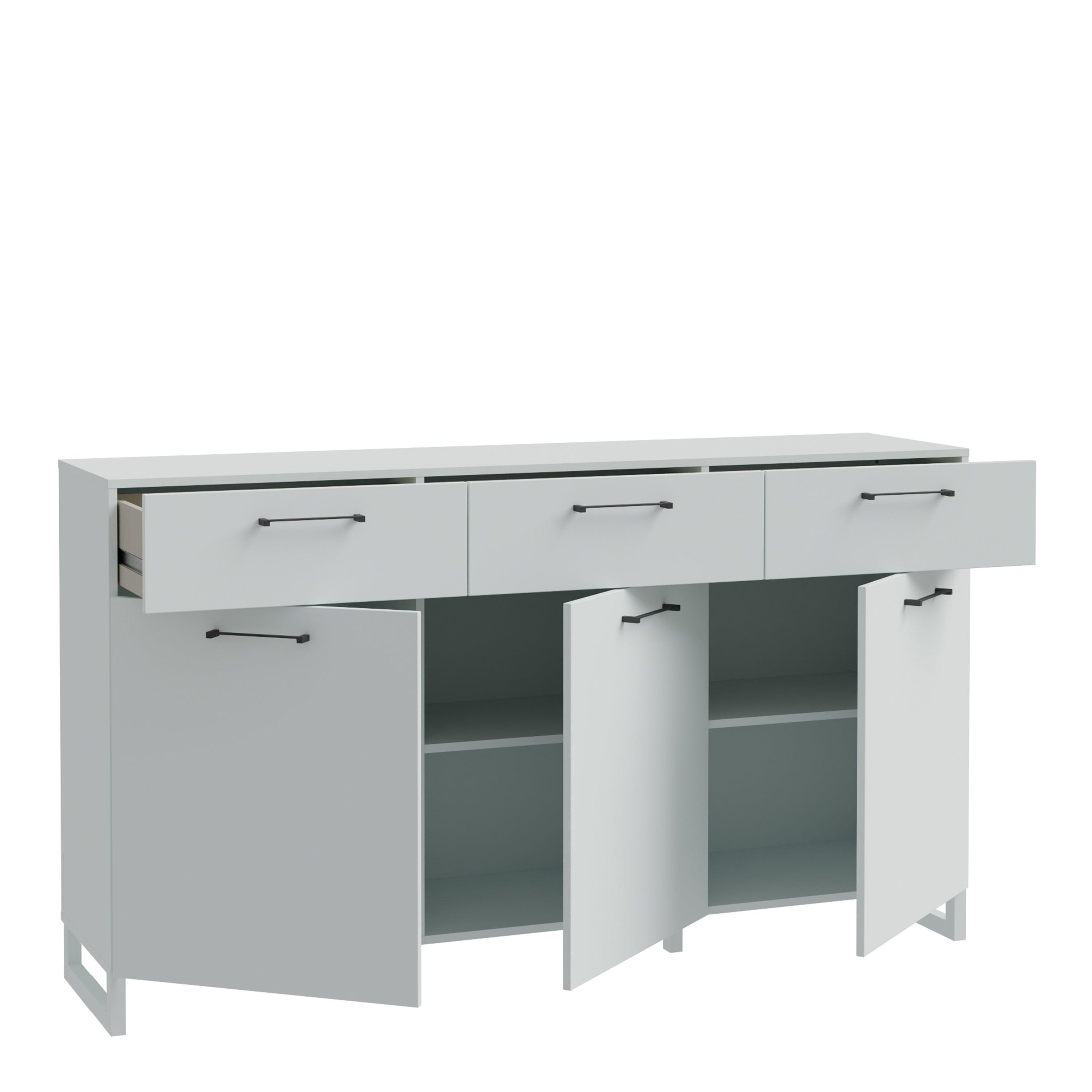 Sali 3 Door 3 Drawer Chest in Light Grey - image 3