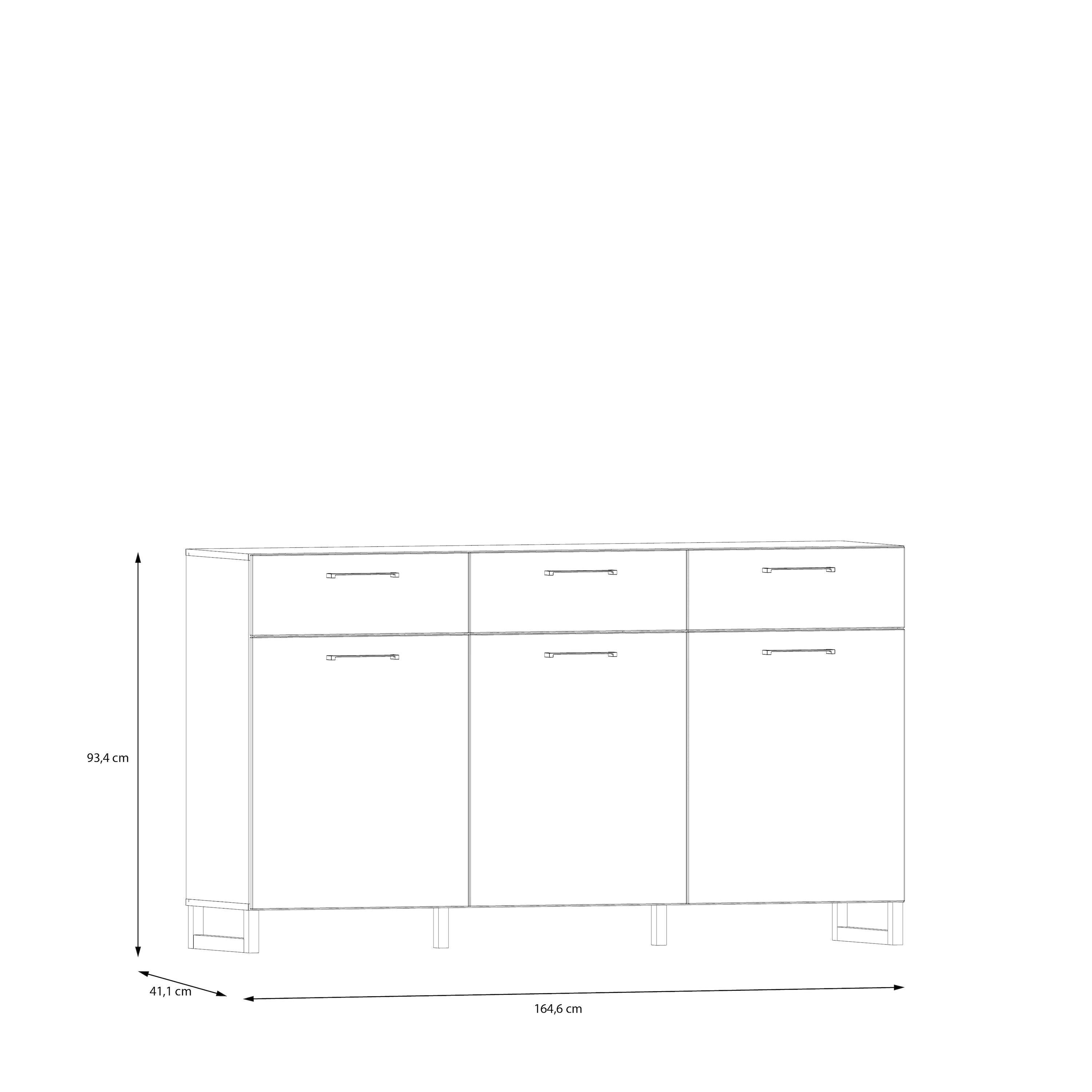 Sali 3 Door 3 Drawer Chest in Sage Green - image 8