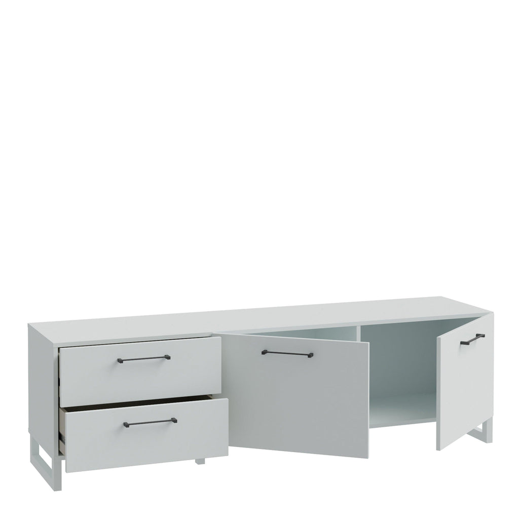 Sali 2 Door 2 Drawer TV Unit in Light Grey - image 3