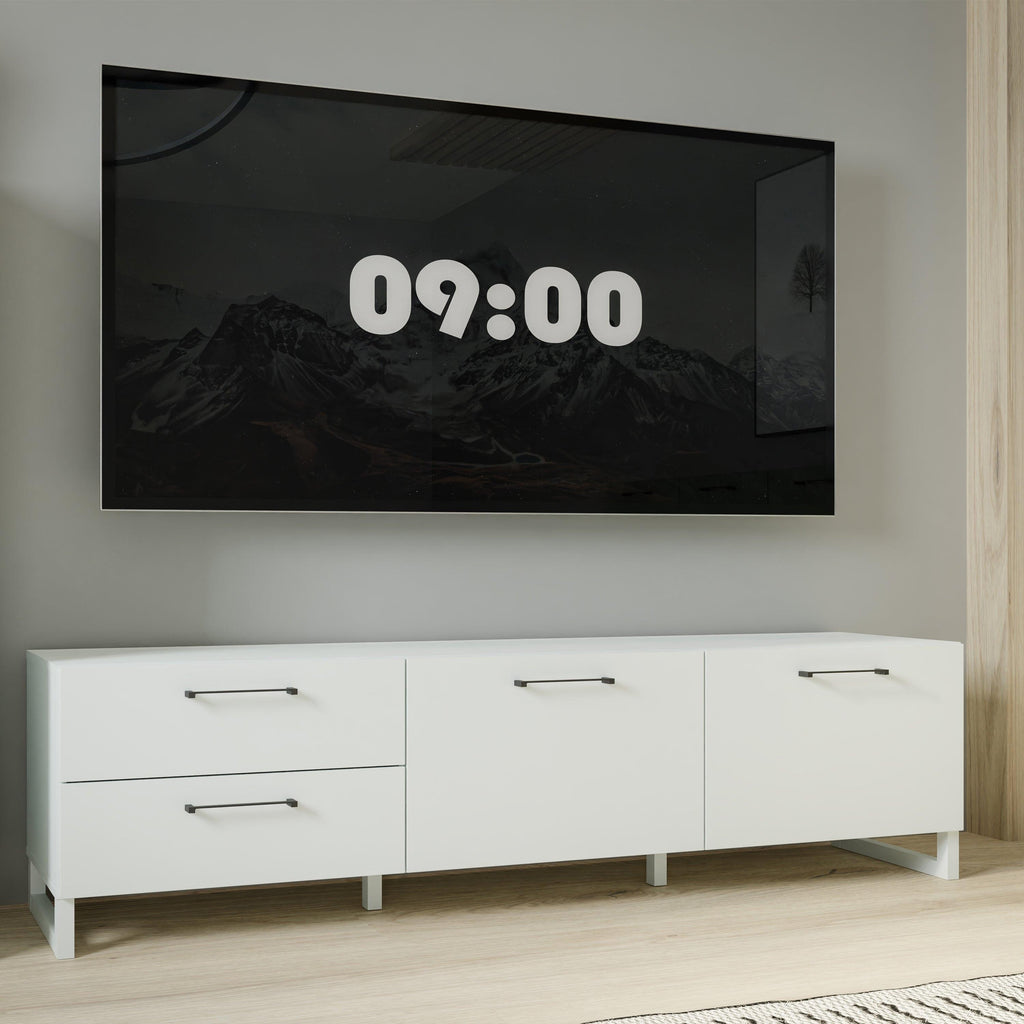 Sali 2 Door 2 Drawer TV Unit in Light Grey - image 6