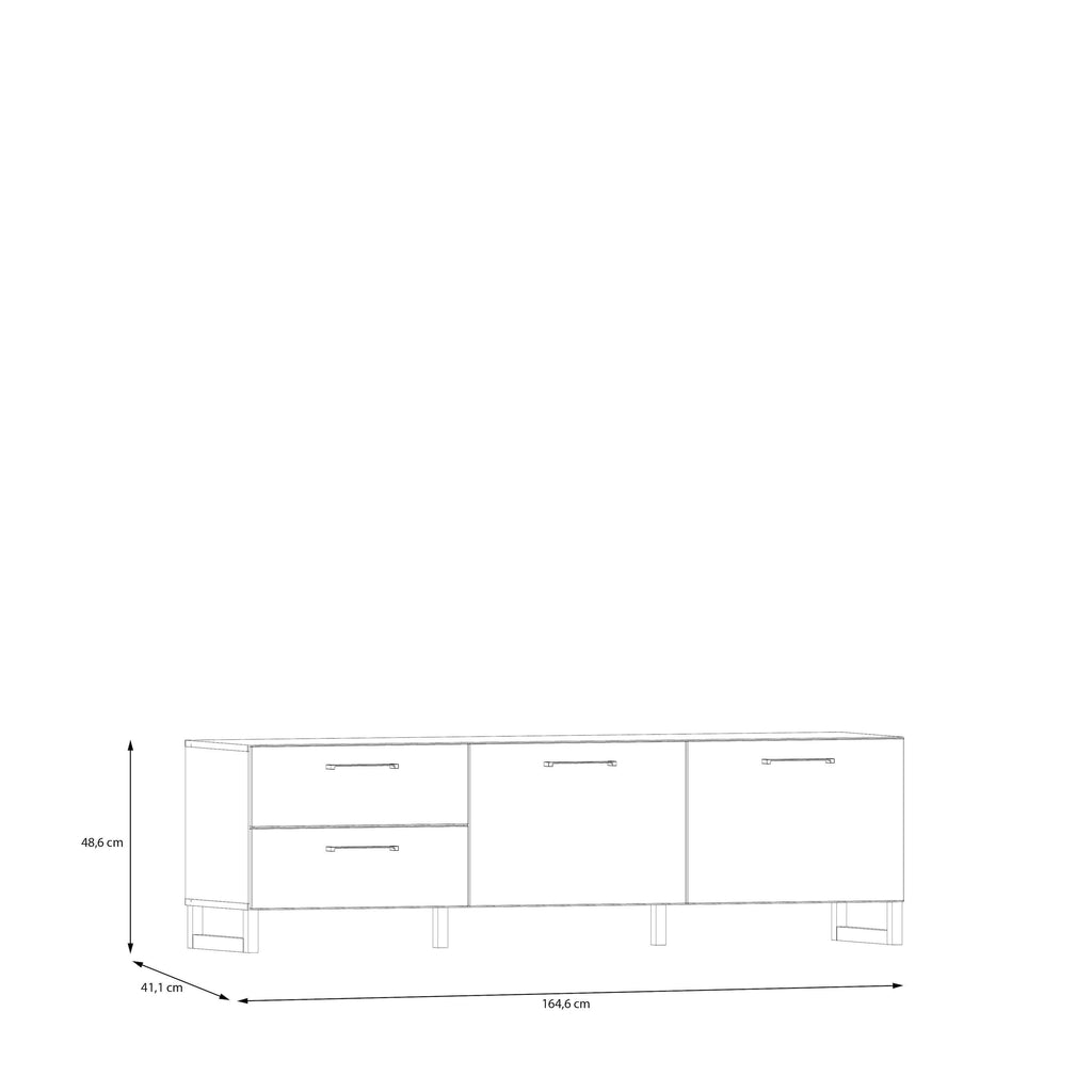 Sali 2 Door 2 Drawer TV Unit in Light Grey - image 8