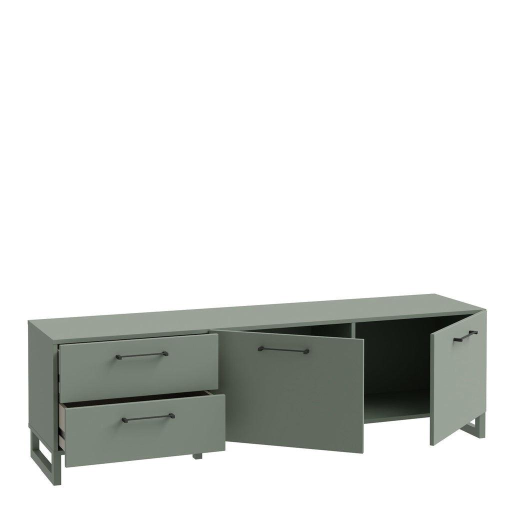 Sali 2 Door 2 Drawer TV Unit in Sage Green - image 3