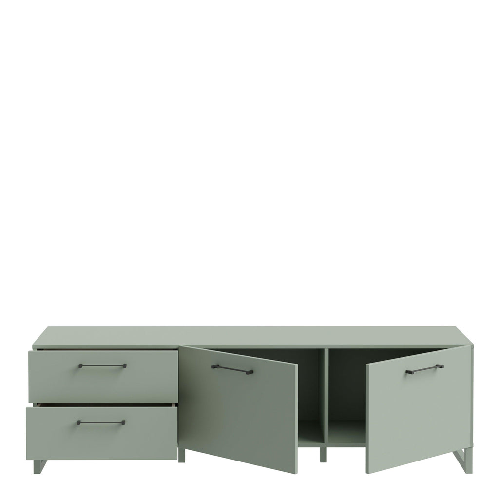 Sali 2 Door 2 Drawer TV Unit in Sage Green - image 4