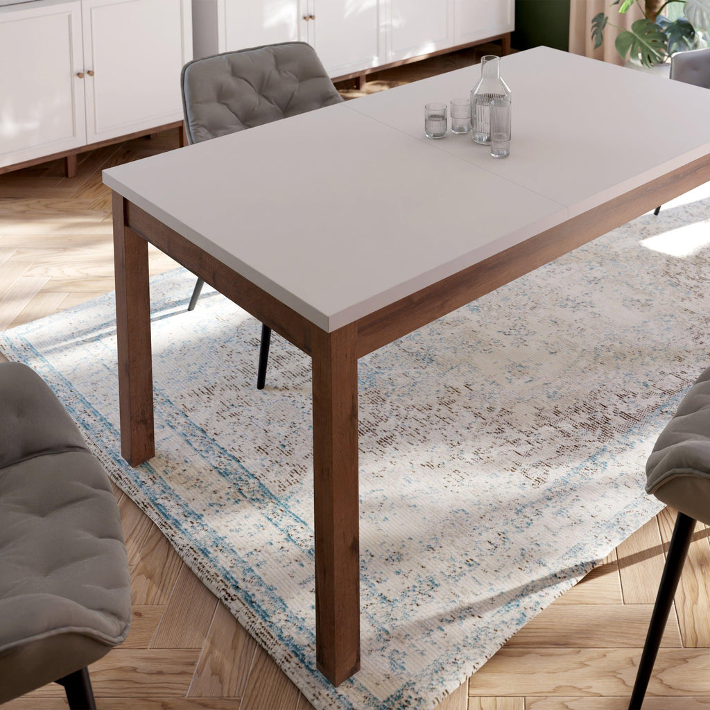 Wensley Dining Table in Light Grey and Oak 160.4x90cm - image 6