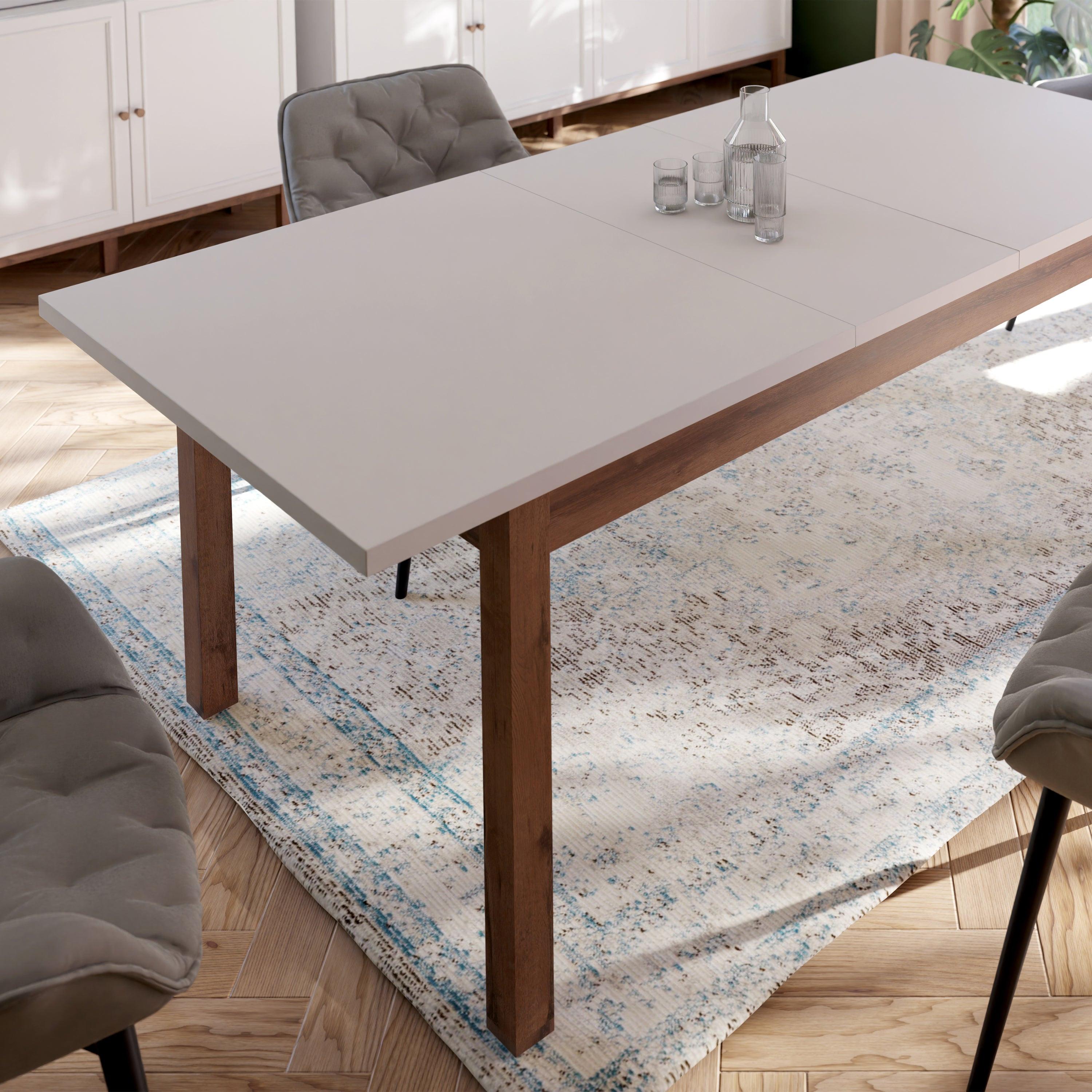 Wensley Dining Table in Light Grey and Oak 160.4x90cm - image 7