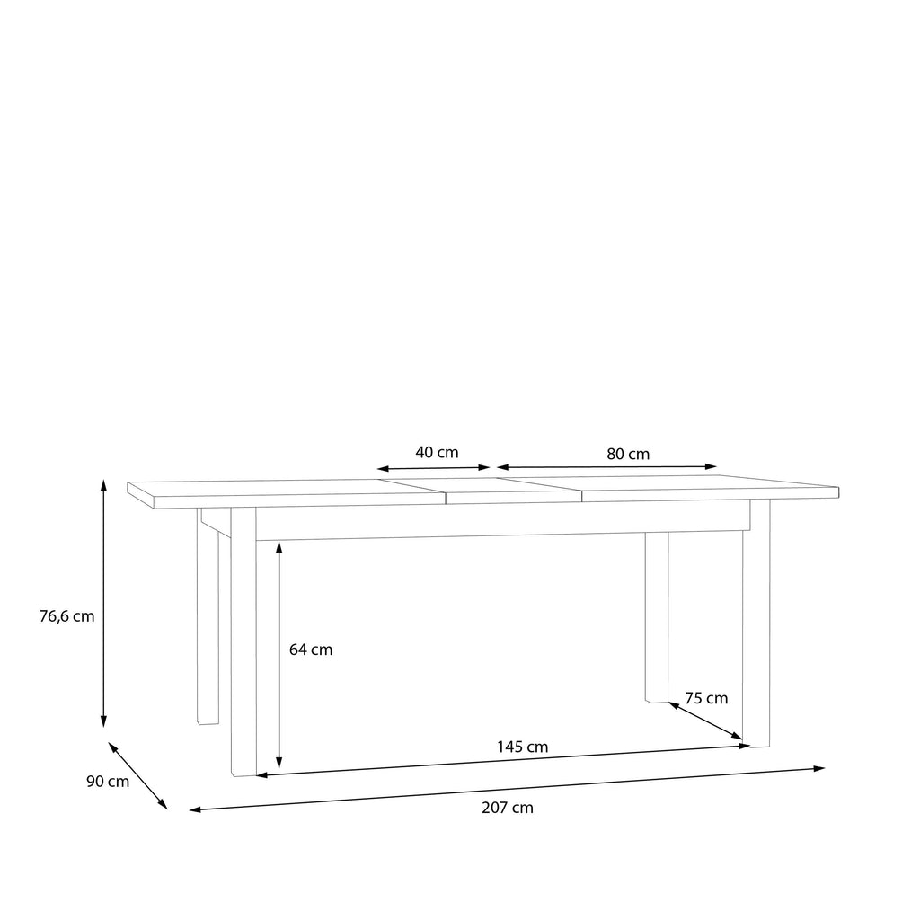 Wensley Dining Table in Light Grey and Oak 160.4x90cm - image 9