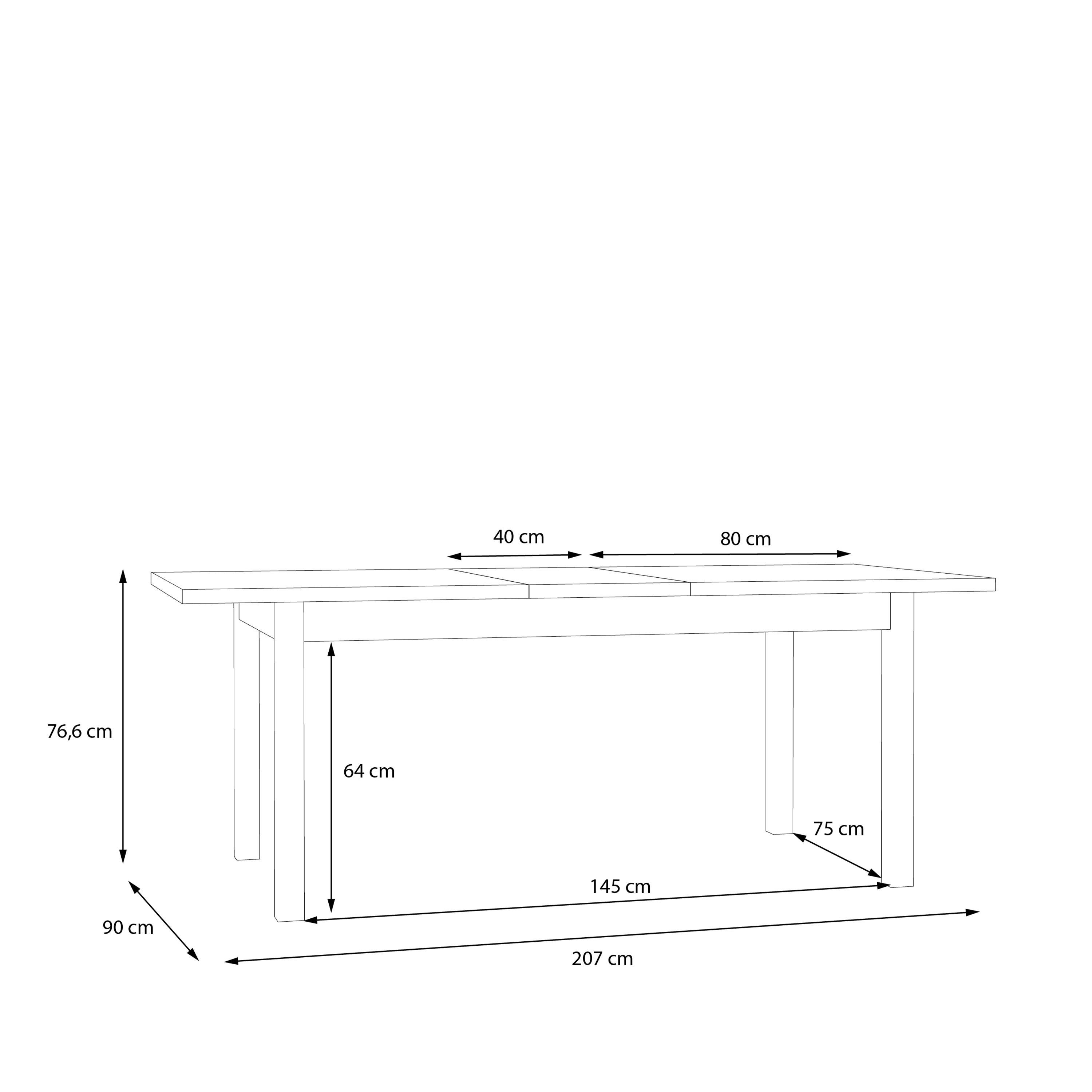 Wensley Dining Table in Light Grey and Oak 160.4x90cm - image 9