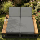 Outdoor Patio Daybed, Outdoor Lounger, Multifunctional Waterproof Sofa Bed, Sun Lounger For Patio, Adjustable Backrest Angle, Gray, Double Lounge Bed Haslam Living