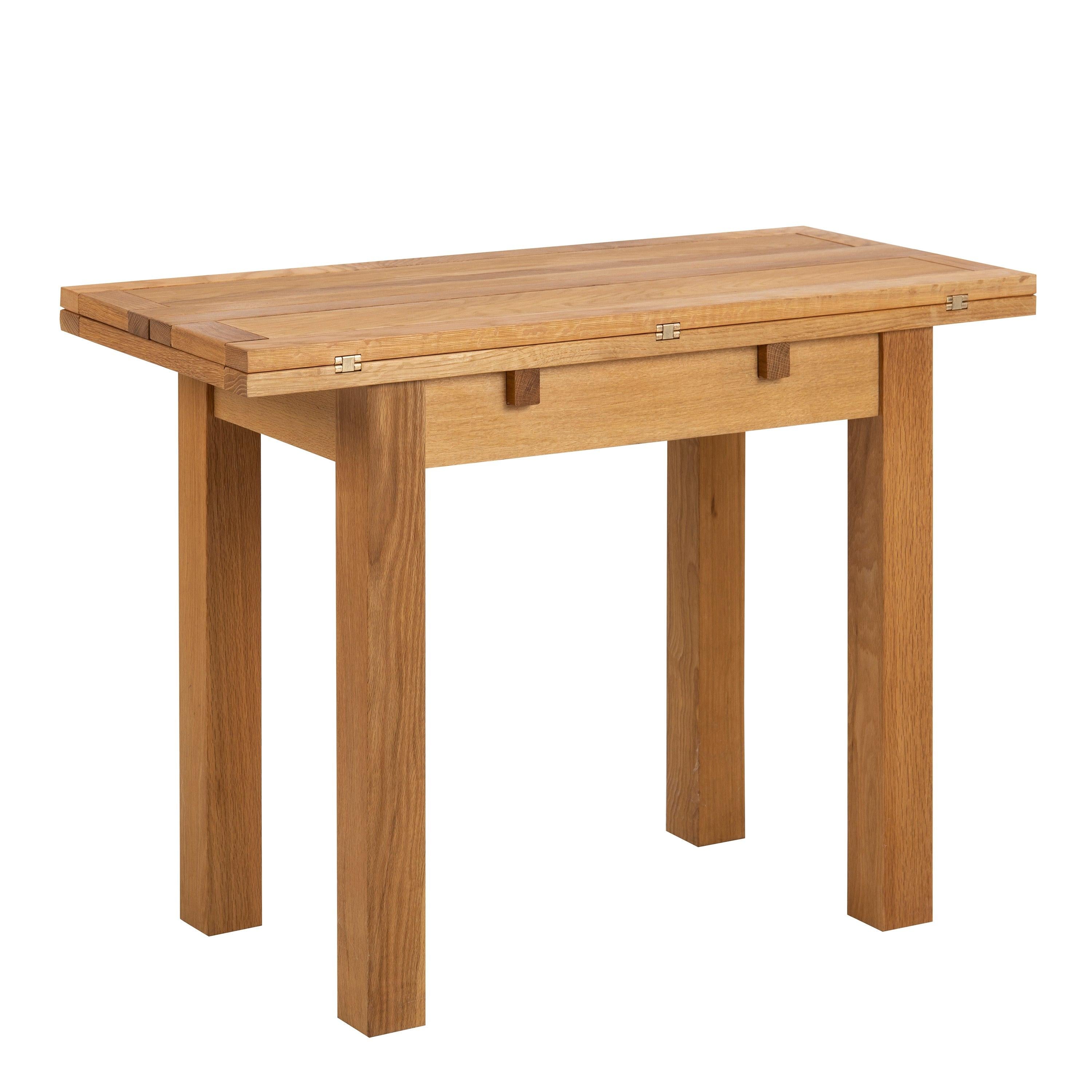 Kenley Extending Dining Table in Oak 45-90cm includes 4 Riano Dining Chairs in Black - image 3