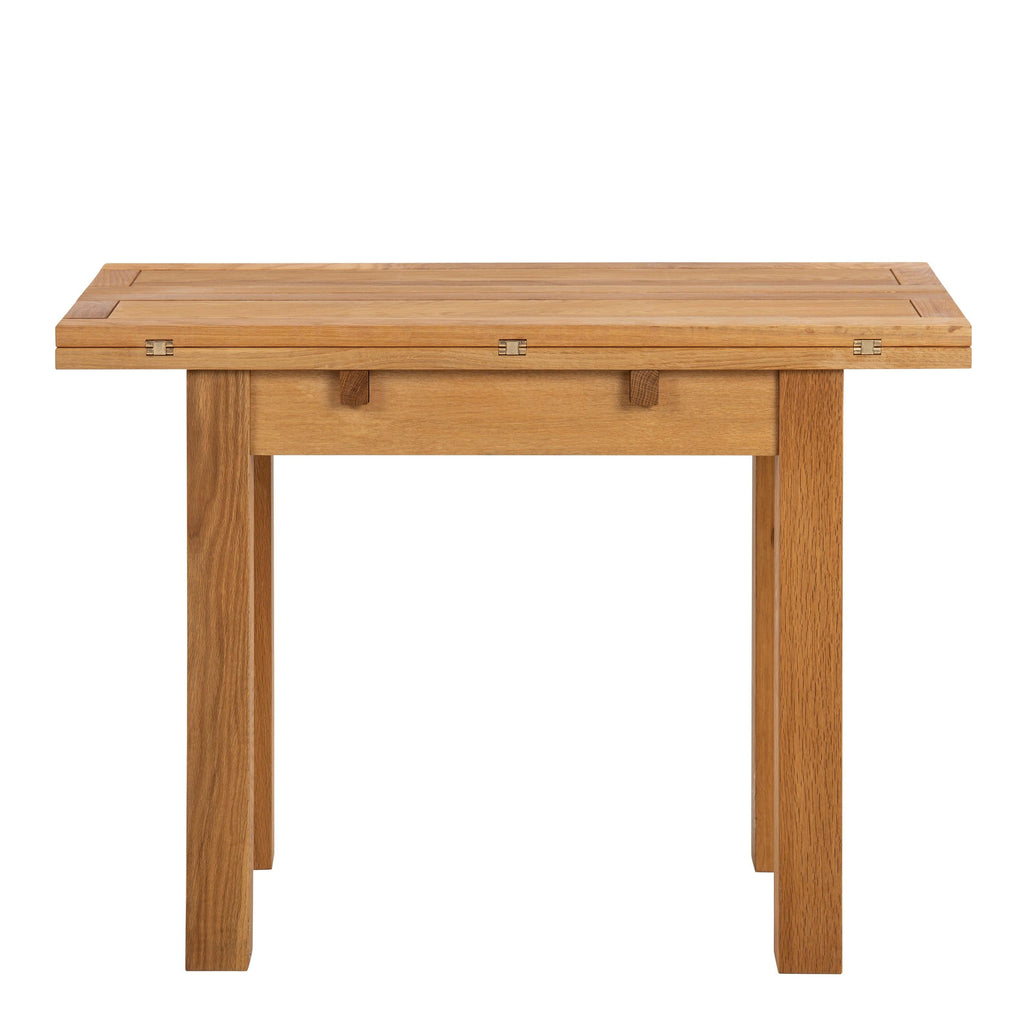 Kenley Extending Dining Table in Oak 45-90cm includes 4 Riano Dining Chairs in Black - image 4