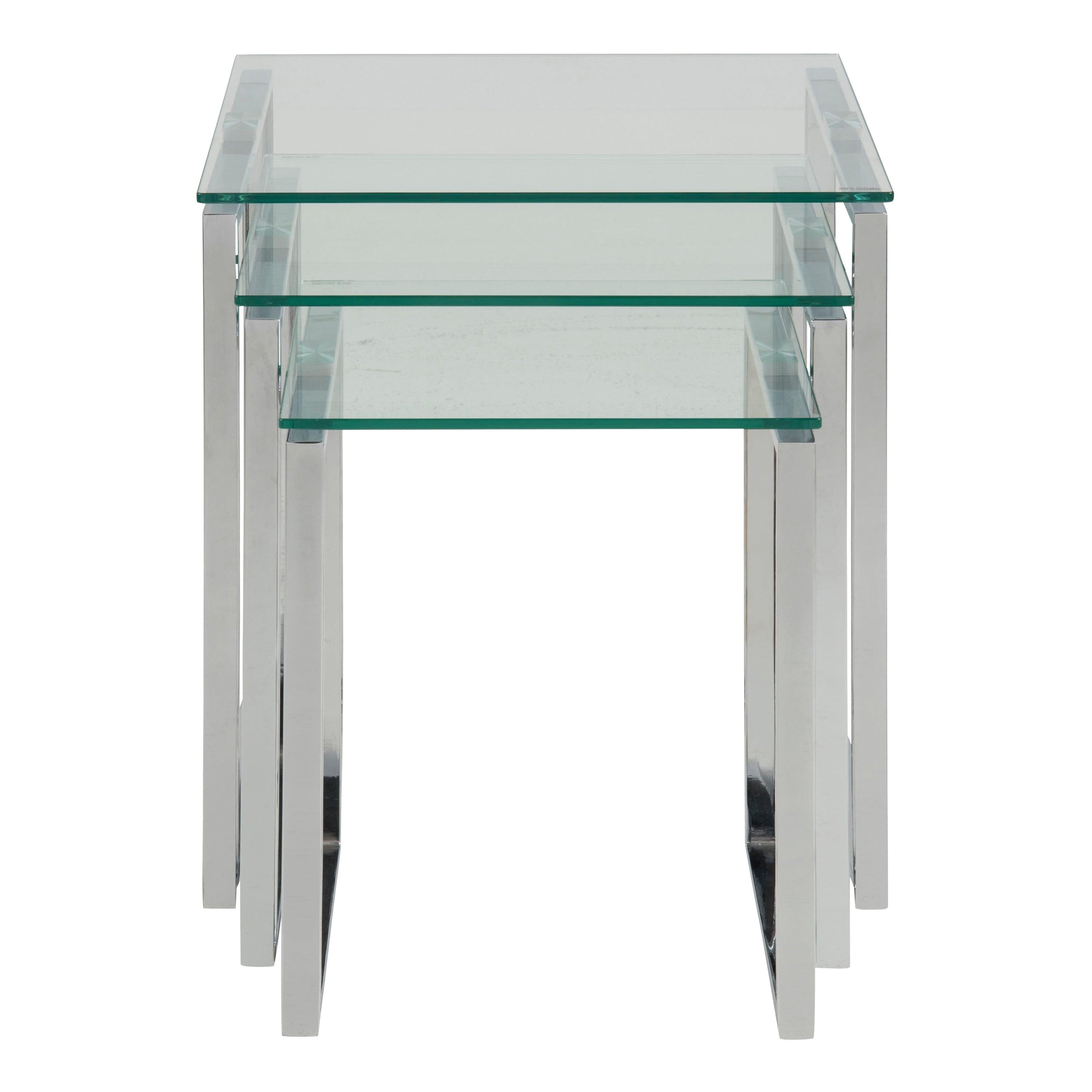 Katrine Nest of Tables with Glass Top Set of 3 - image 2