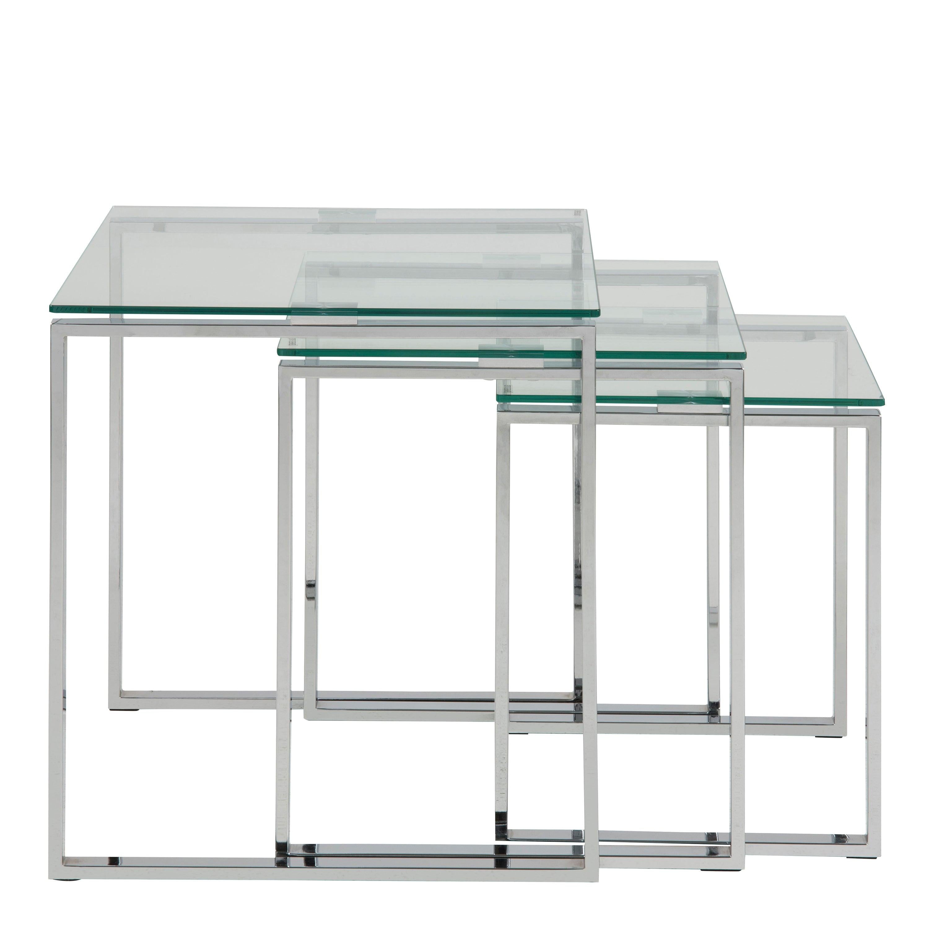 Katrine Nest of Tables with Glass Top Set of 3 - image 3